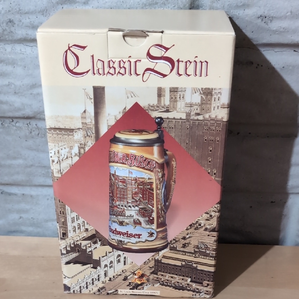 Budweiser Classic Stein Boxed Décor - Tan, Red, Blue